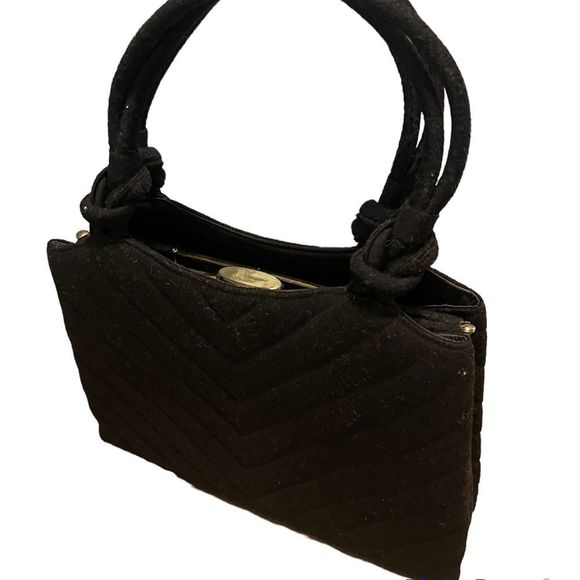 Elegant Black Clutch with Double Handles - Picture 1 of 4